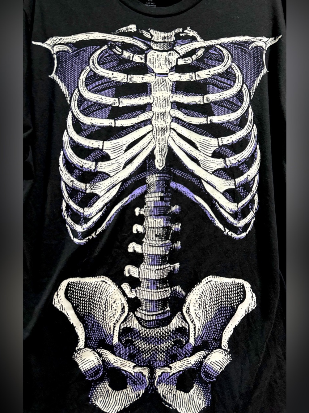 🔥Halloween Skeleton Rib Cage Spooky Graphic T-shirt Size L